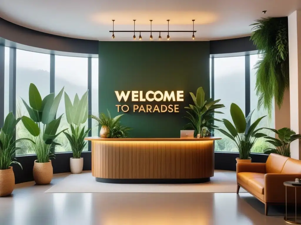 Bienvenido a nuestro Paraíso Vegano: el lobby de un hotel en España con encanto, decoración ecofriendly y plantas exuberantes