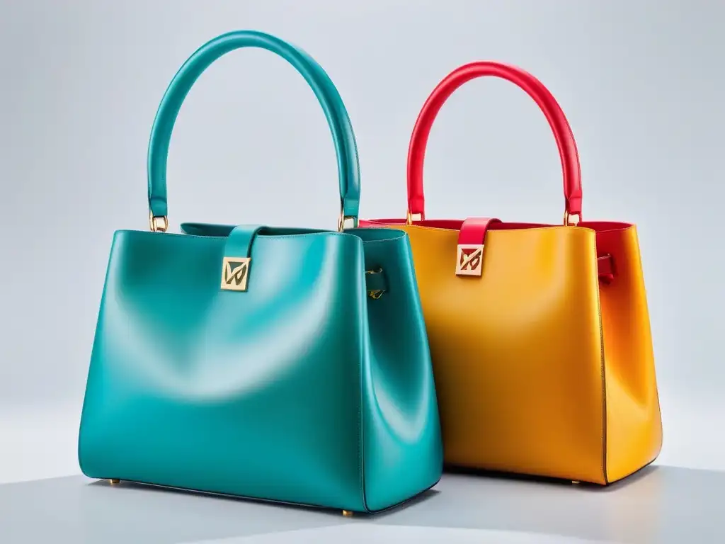 Un bolso moderno y elegante de materiales veganos sostenibles, con colores vibrantes y artesanía detallada, en un entorno ecofriendly