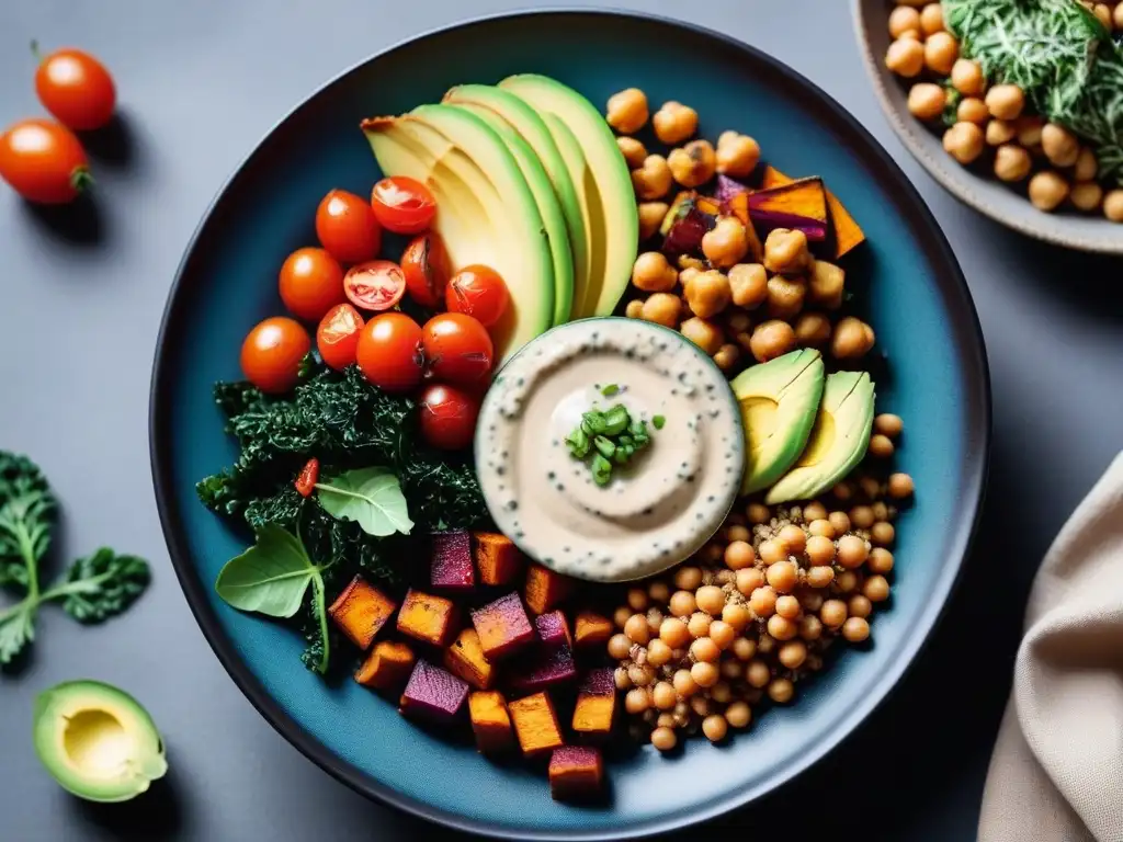 Bowl vegano con batata: colores vibrantes y beneficios de este superalimento en dieta vegana