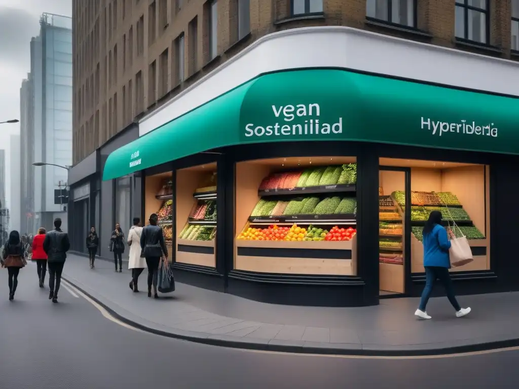 Una ciudad sostenible del futuro con desafíos en distribución de productos veganos