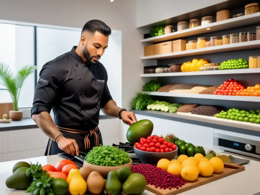 Una cocina moderna con menús veganos sin gluten planificación