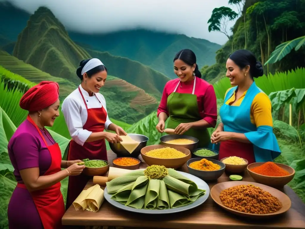 Celebración colorida de la diversidad y la unión en la preparación y disfrute de tamales veganos recetas Latinoamérica