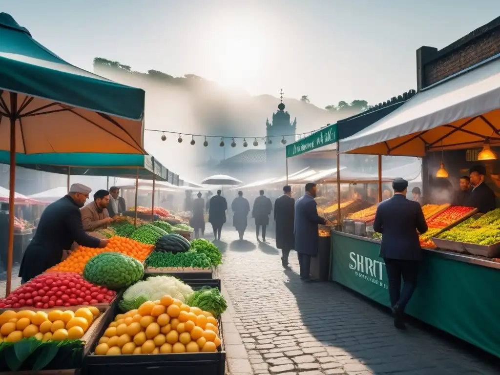 Un colorido mercado donde una diversa grupo abraza su estilo de vida vegano en medio de obstáculos