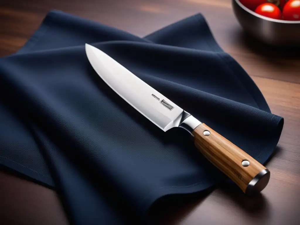 Cuchillo de chef vegano de diseño elegante en cocina minimalista