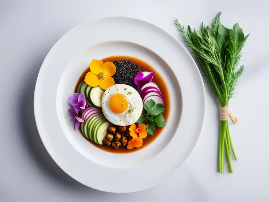 Una deliciosa fusión de cocina vegana en un plato vibrante y moderno