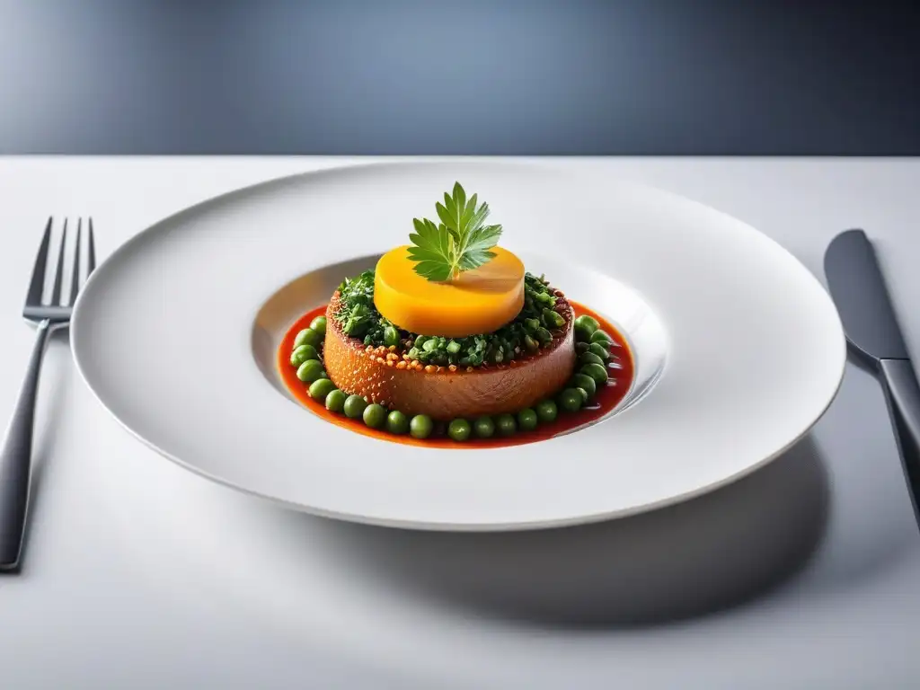 Una deliciosa y colorida obra de arte vegana en una cocina moderna