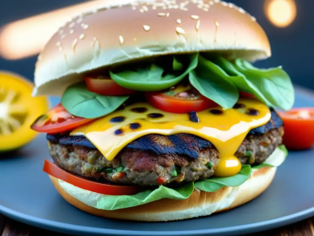 Deliciosa hamburguesa vegana con ingredientes revolucionarios cocina vegana