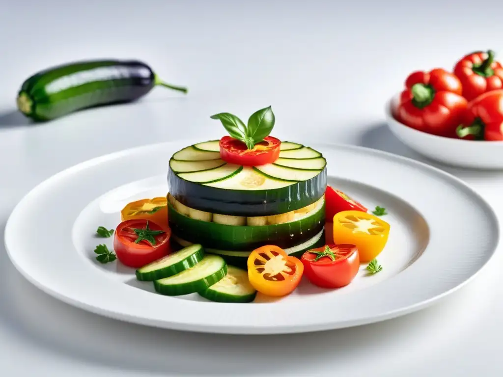 Una deliciosa ratatouille vegana inspiradora de almuerzos veganos internacionales