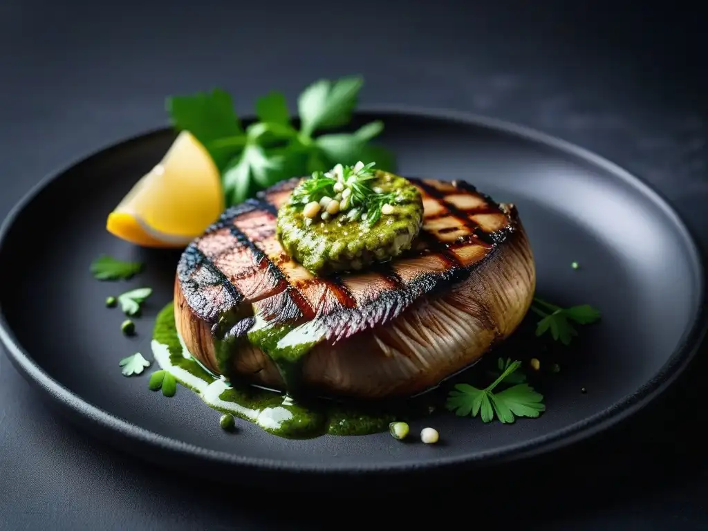 Deliciosa receta chimichurri vegano asados en portobello a la parrilla