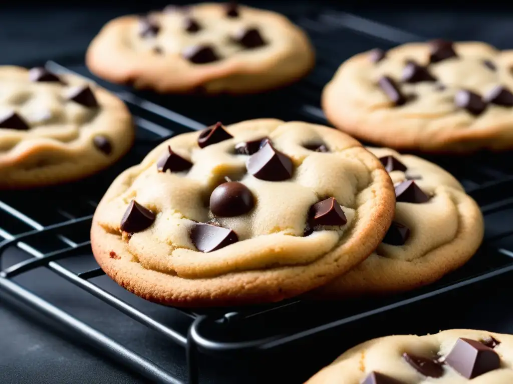 Deliciosas galletas veganas de chocolate recién horneadas, listas para saborear