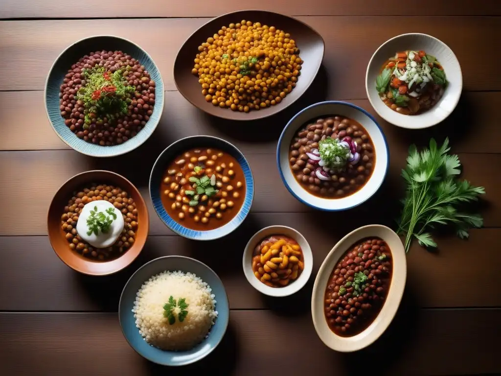 Delicias Veganas Latinoamericanas: Colores y Sabores en Armonía Deliciosas propiedades nutricionales legumbres veganas en platos coloridos de cocina latinoamericana