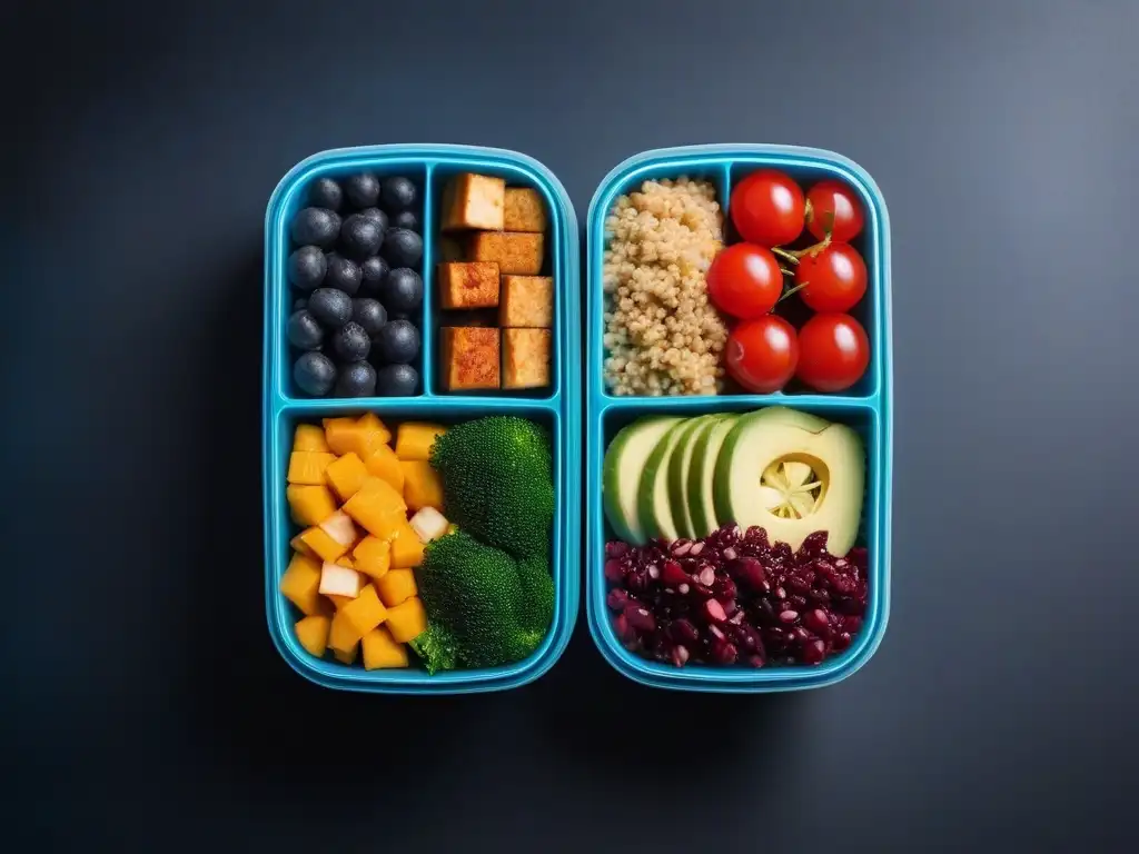 Deliciosas recetas de almuerzos veganos fríos en bento boxes coloridas y variadas