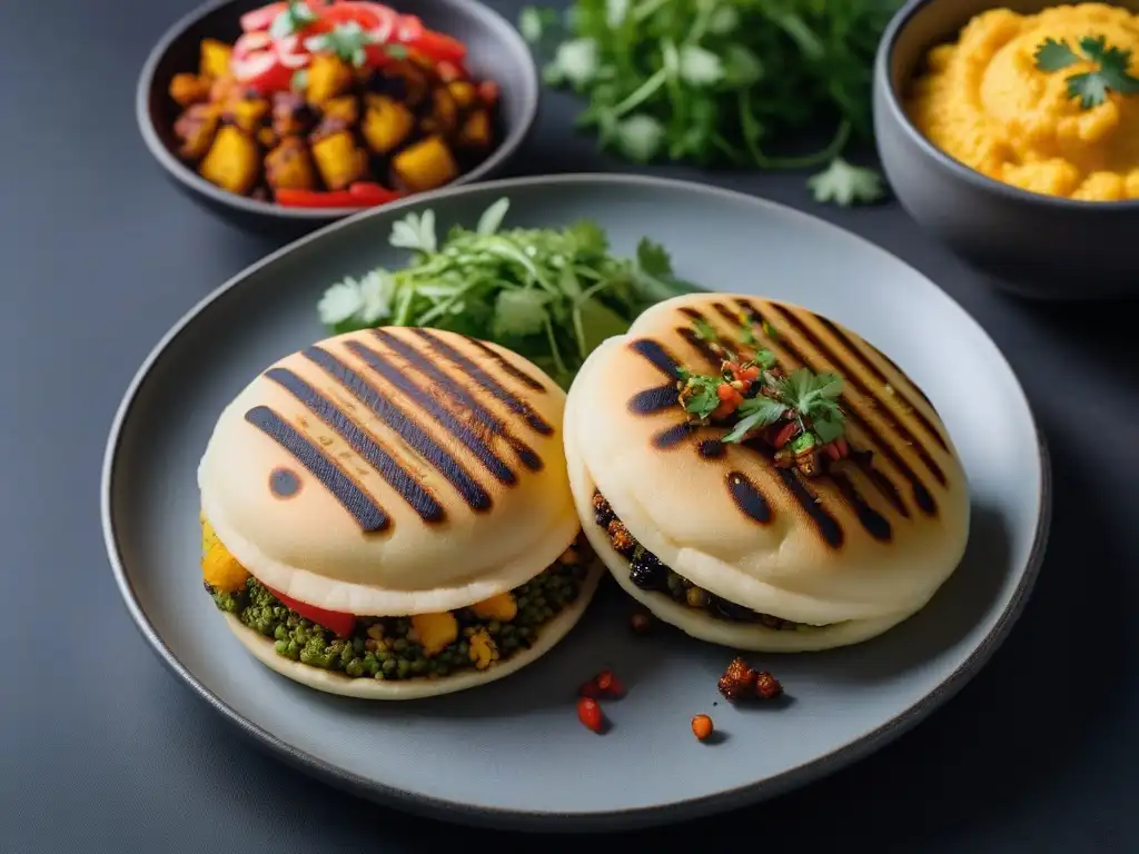 Deliciosas recetas veganas de arepas rellenas con ingredientes coloridos y sabrosos