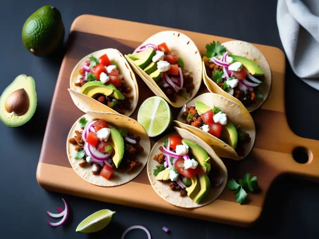 Deliciosas salsas veganas para tacos auténticas en un festín de colores y sabores frescos