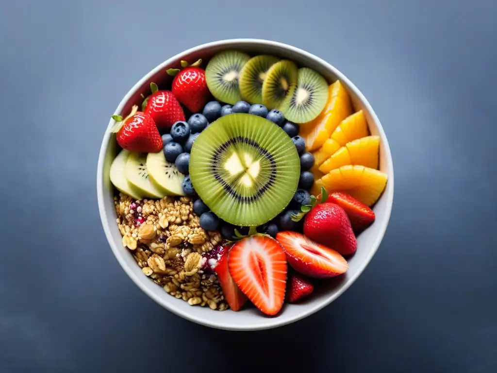 Delicioso bowl de açai con frutas frescas - Beneficios del açai para veganos