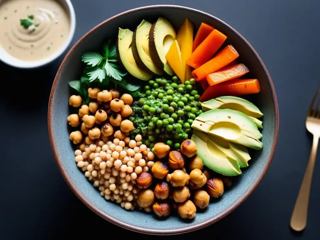 Un delicioso Buddha bowl vegano internacionalmente inspirador