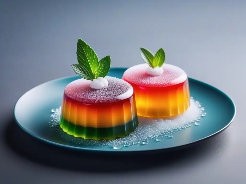 Delicioso postre vegano con agar agar en recetas veganas, colorido y sofisticado