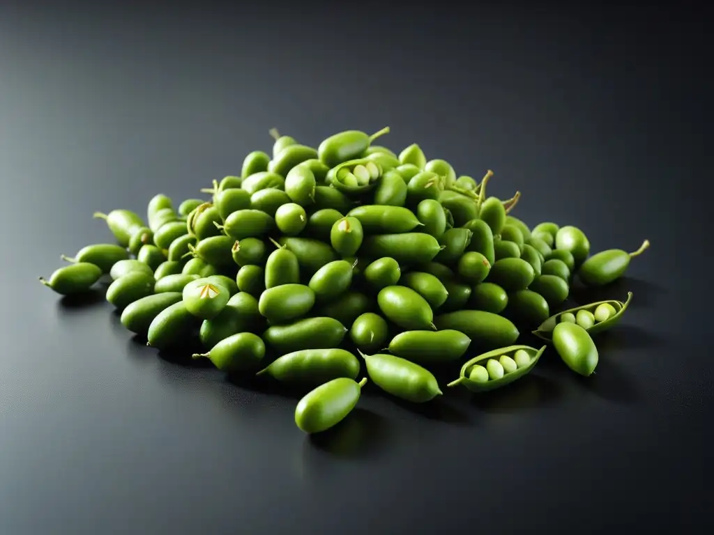 Deliciosos edamame recién cosechados en cocina moderna: ¡Beneficios del edamame en veganos!