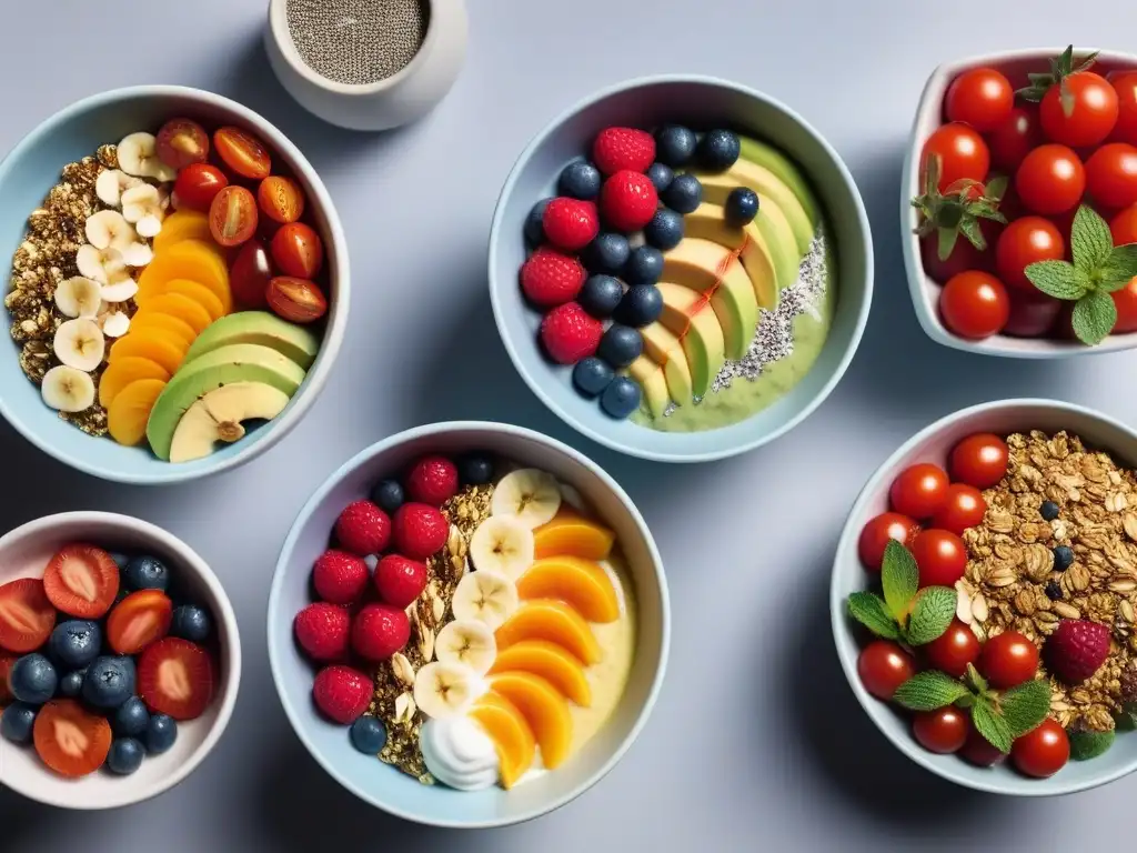 Desayunos veganos divertidos y saludables para niños: brochetas de frutas, pudin de chía, tostadas de aguacate y smoothie bowls coloridos