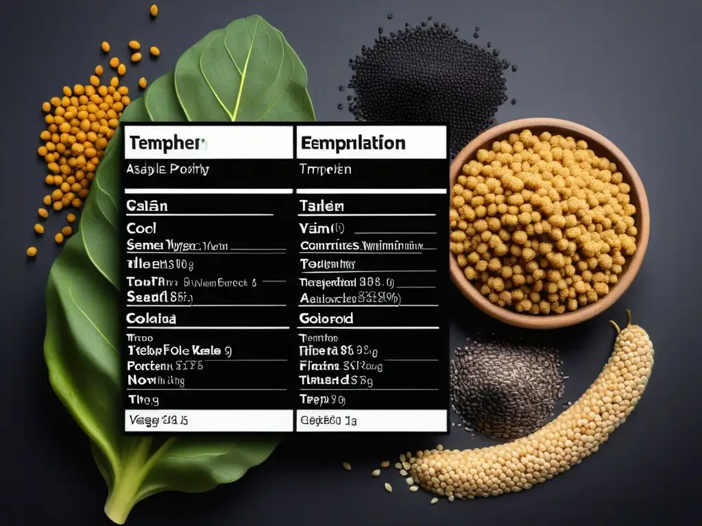 Comparación detallada de los beneficios del tempeh frente a otros superalimentos veganos como quinoa, semillas de chía y kale