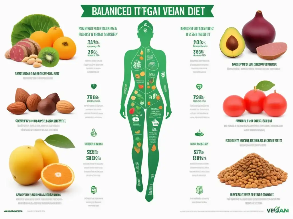 Comparación detallada entre dieta vegana y tradicional, con ilustraciones vibrantes de alimentos