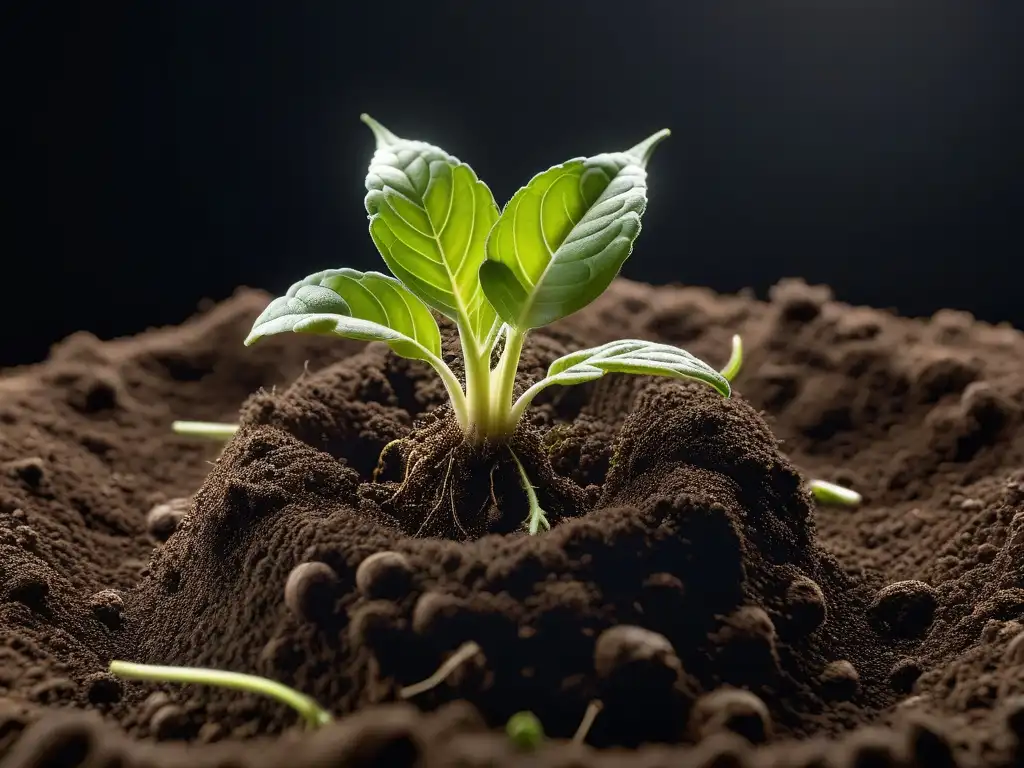 Proceso de crecimiento de planta: desde semilla a cosecha Detalle vibrante de ciclo de vida de planta: semilla germinando, planta verde con vegetales, cosecha colorida