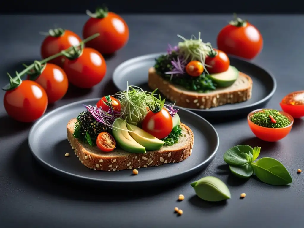 Deléitate con una elegante selección de snacks veganos energéticos en una cocina moderna