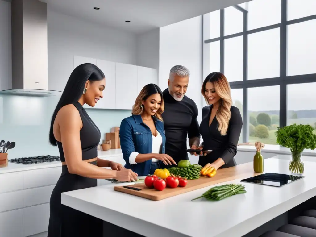 Una escena innovadora de cocina vegana con comunidad y tecnología