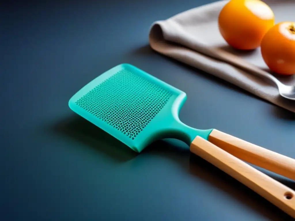 Una espátula moderna de impresión 3D, sostenible y vegana, con detalles detallados y diseño curvo