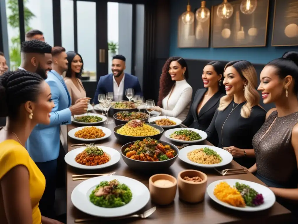 Una experiencia culinaria vibrante y diversa en un restaurante con platos veganos libres de alérgenos