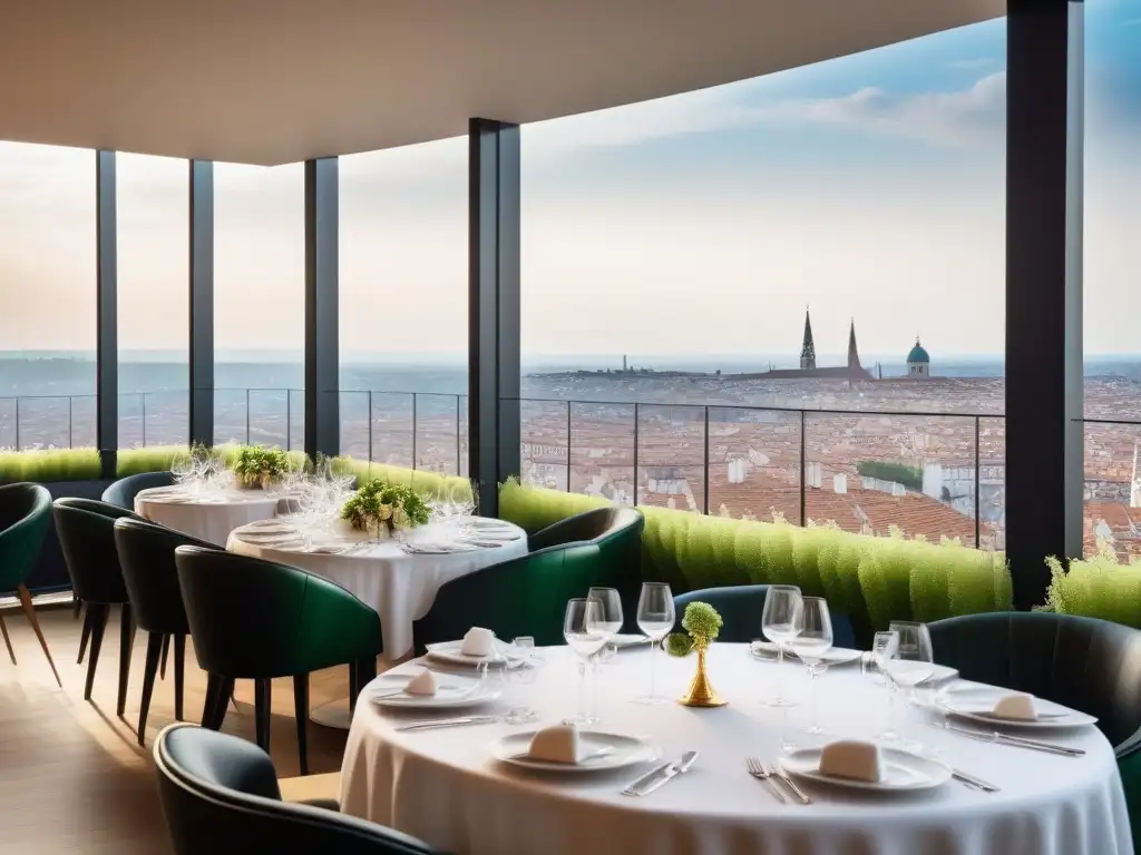 Hotel vegano de lujo en Europa: experiencia gastronómica eco-chic Una experiencia gastronómica vegana en un lujoso hotel de Europa, elegante decoración y exquisitos platos