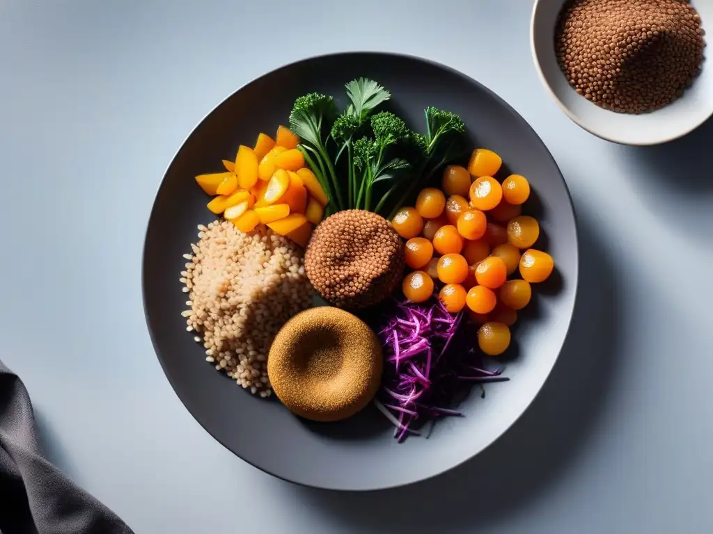 Exquisita fusión de colores y sabores en una receta vegana con teff de Etiopía