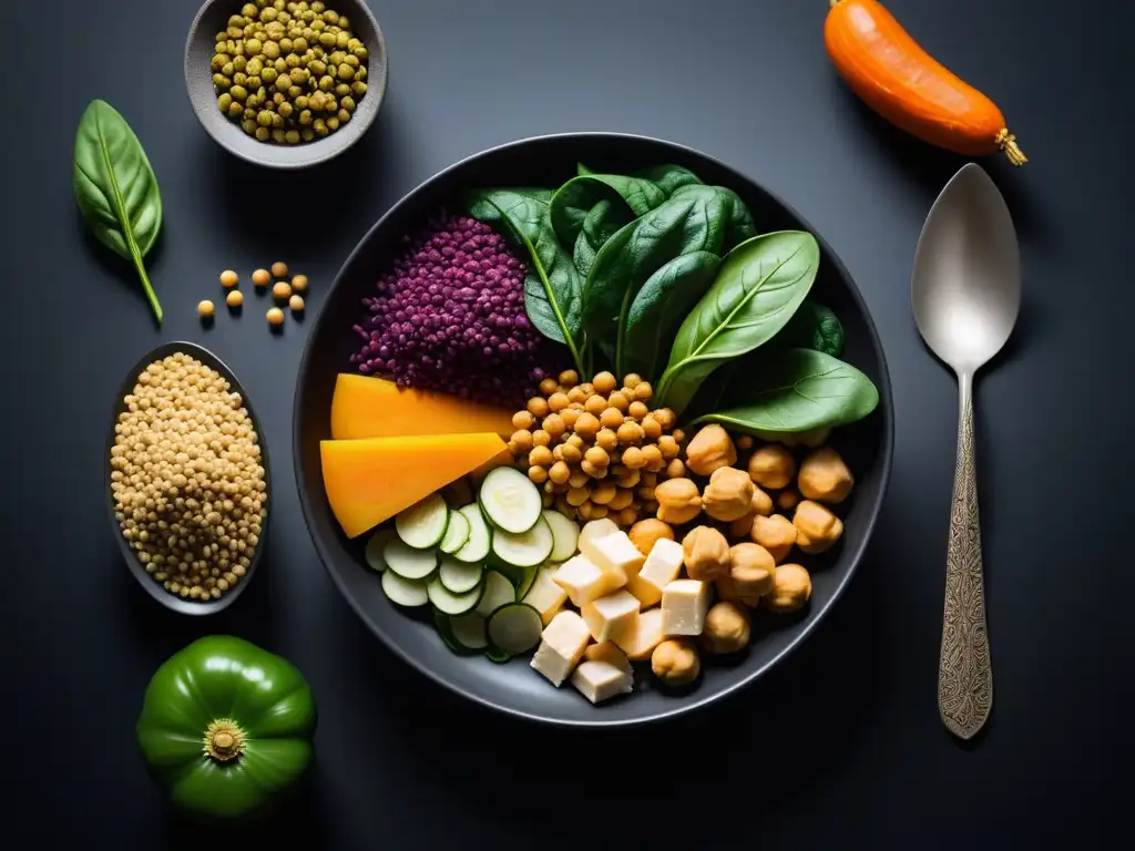 Una exquisita exhibición de verduras coloridas ricas en zinc para veganos