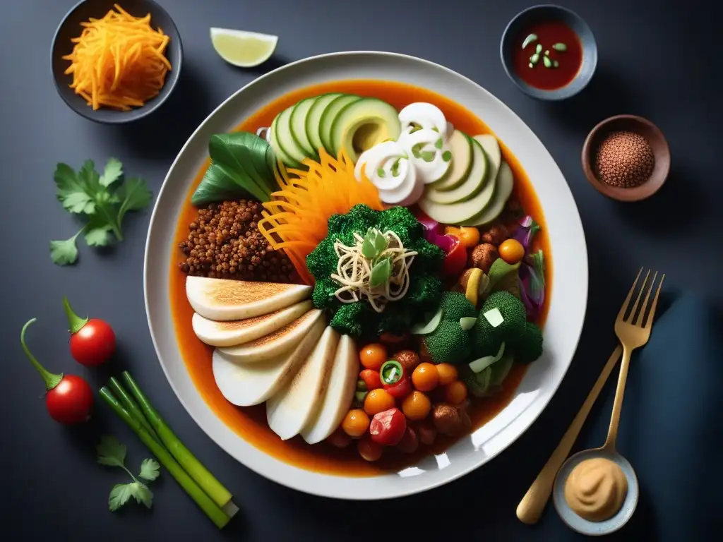 Exquisita receta vegana inspirada en la tradición del Sudeste Asiático, con vibrantes colores y sabores