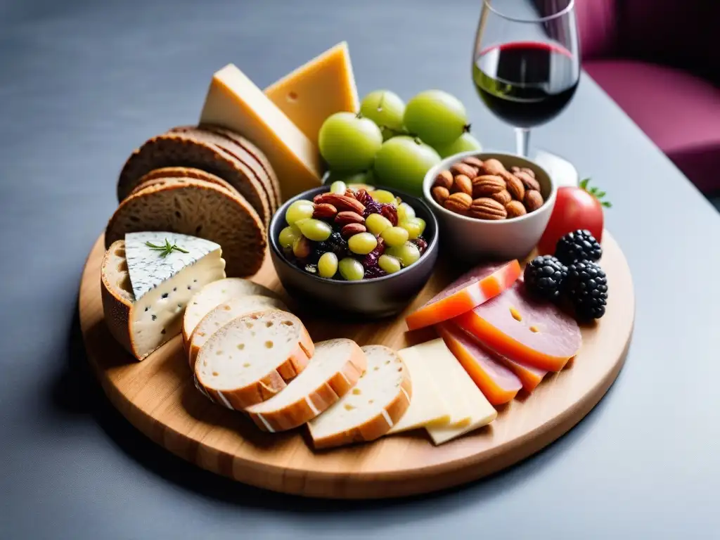 Tablero vegano gourmet en París Una exquisita tabla de embutidos veganos en un elegante café parisino