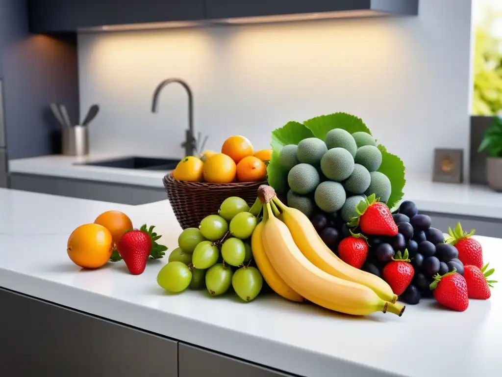 Una exquisita variedad de frutas y verduras coloridas, desmitificando veganismo alimentación animal