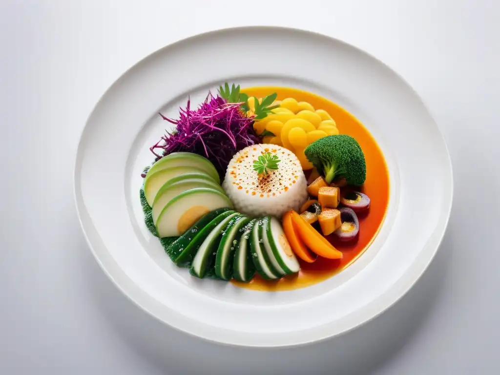 Exquisito plato vegano moderno en ambiente elegante, reflejo de las tendencias cocina vegana 2022