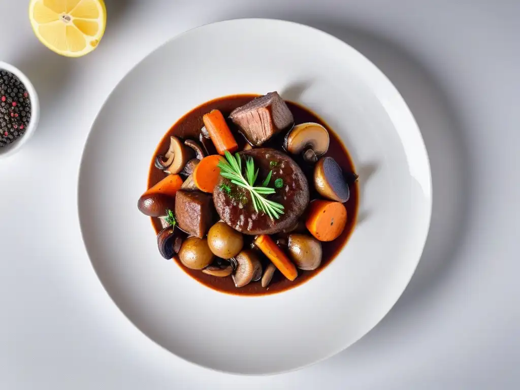 Un exquisito boeuf bourguignon vegano reinventado con ingredientes frescos y coloridos