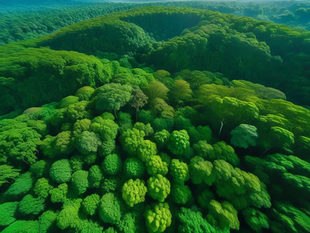 La exuberante belleza de un bosque lluvioso vibrante y diverso, reflejando la biodiversidad y la interconexión de la naturaleza