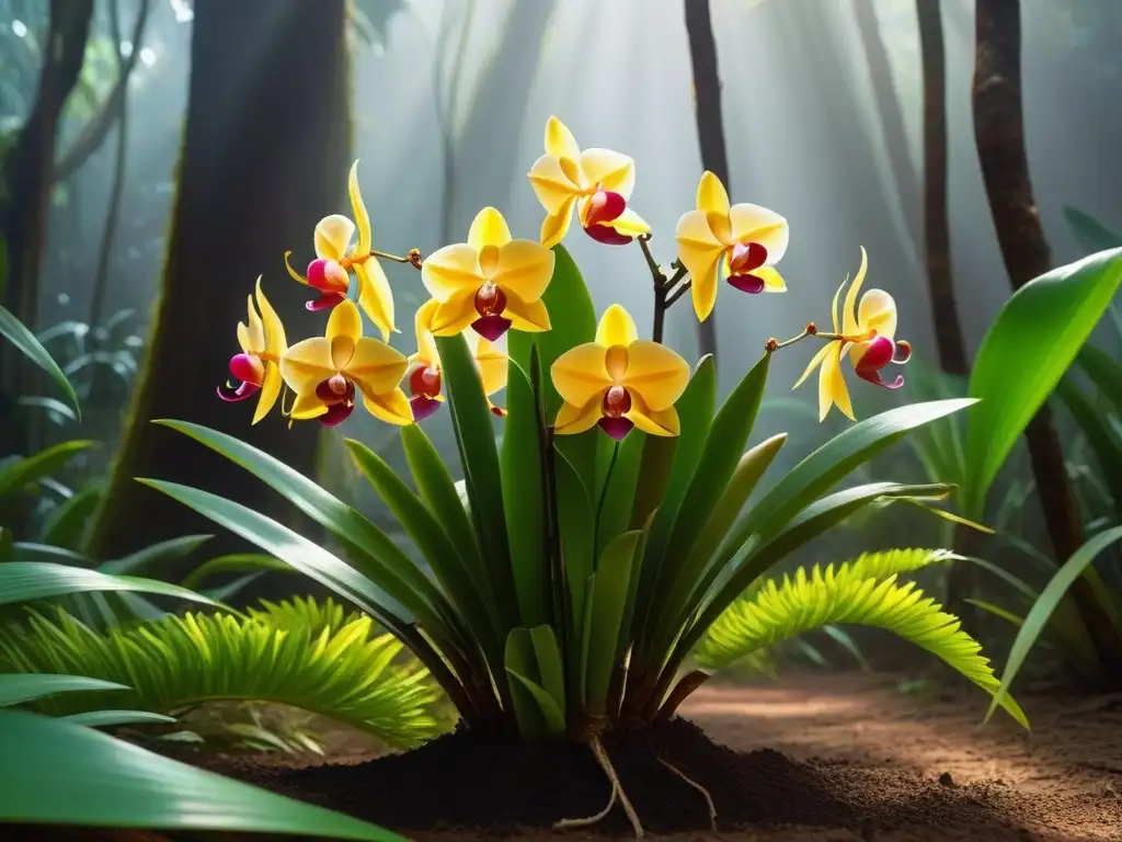 Exuberantes orquídeas de vainilla verde en Madagascar, con biodiversidad y platos veganos