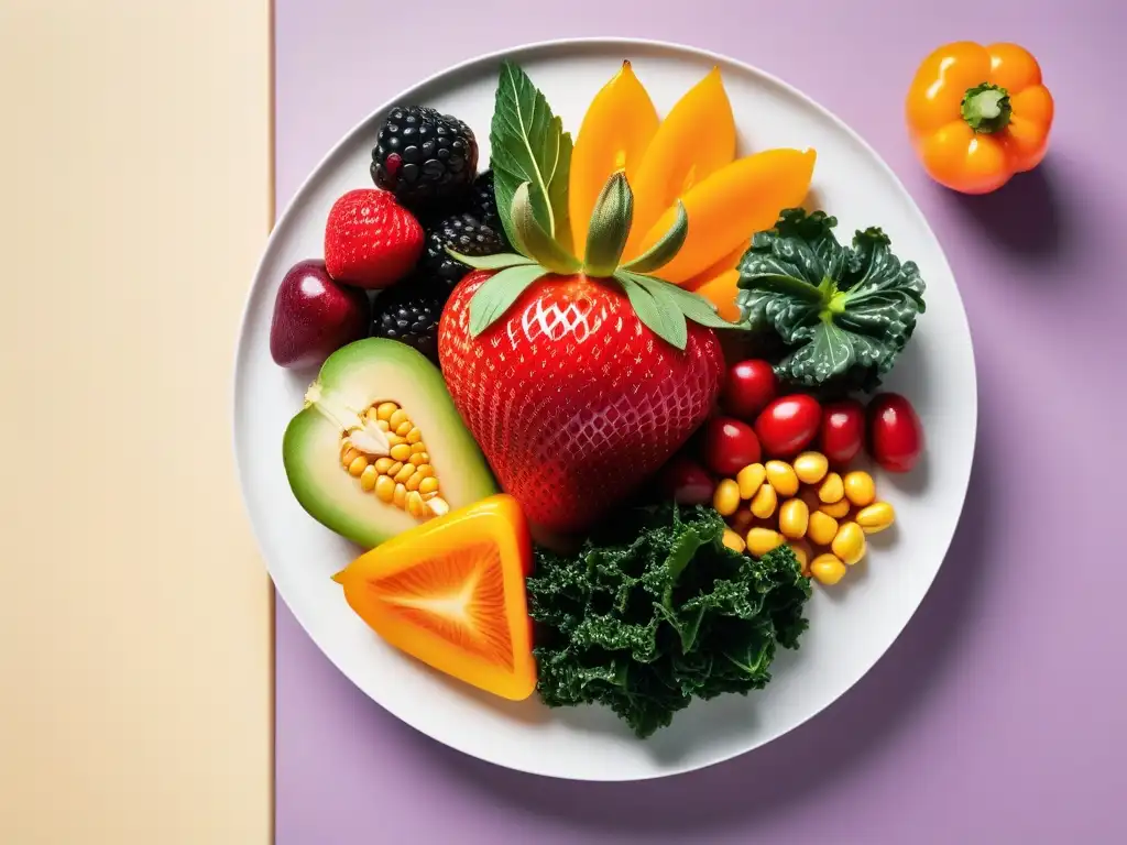 Un festín de colores y frescura en un plato vegano equilibrado