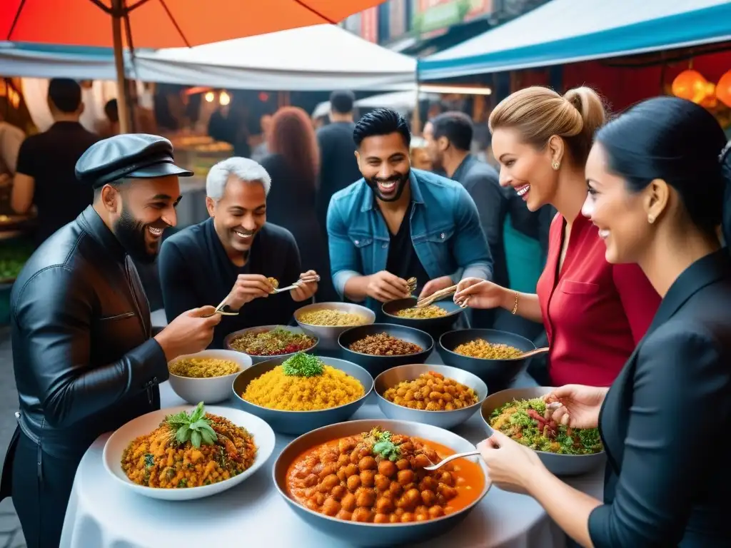 Un festín de sabores y colores en mercados internacionales, reflejo de tours gastronómicos veganos internacionales