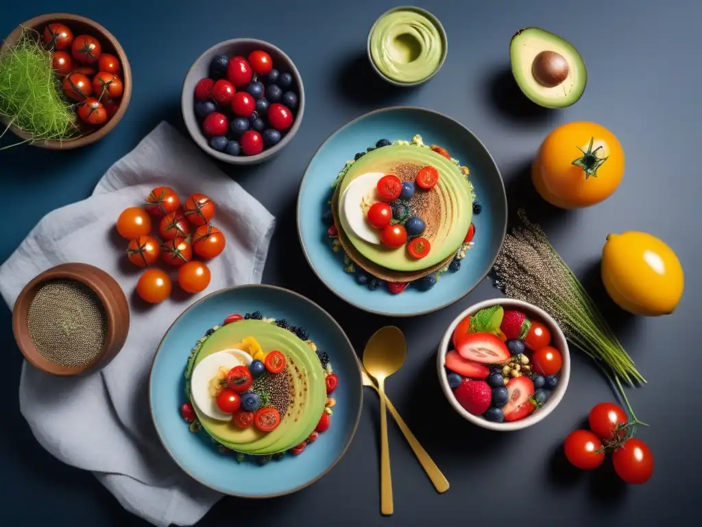 Un festín vegano sin gluten: avocado toast, chía pudding, smoothie bowl y pancakes, recetas veganas sin gluten deliciosas