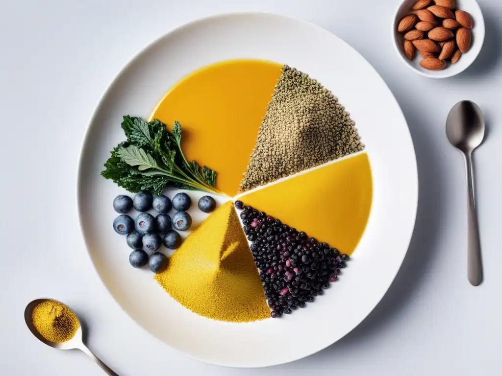 Un festín visual de superfoods veganos para un sistema inmunológico fuerte; una obra de arte saludable y vibrante