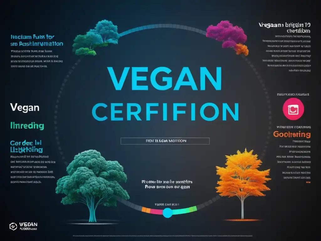 Gráficos coloridos y estadísticas resaltan los beneficios de la certificación en nutrición vegana futura