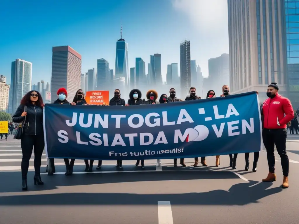 Un grupo diverso de activistas apasionados con mensajes provegan, unidos contra la crueldad animal en la ciudad