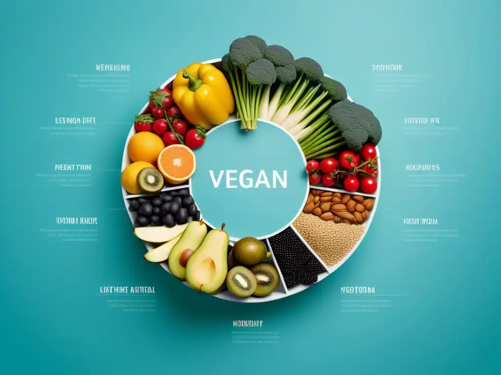 Un hermoso y detallado infográfico de alimentos veganos y saludables para personas con alergias alimentarias