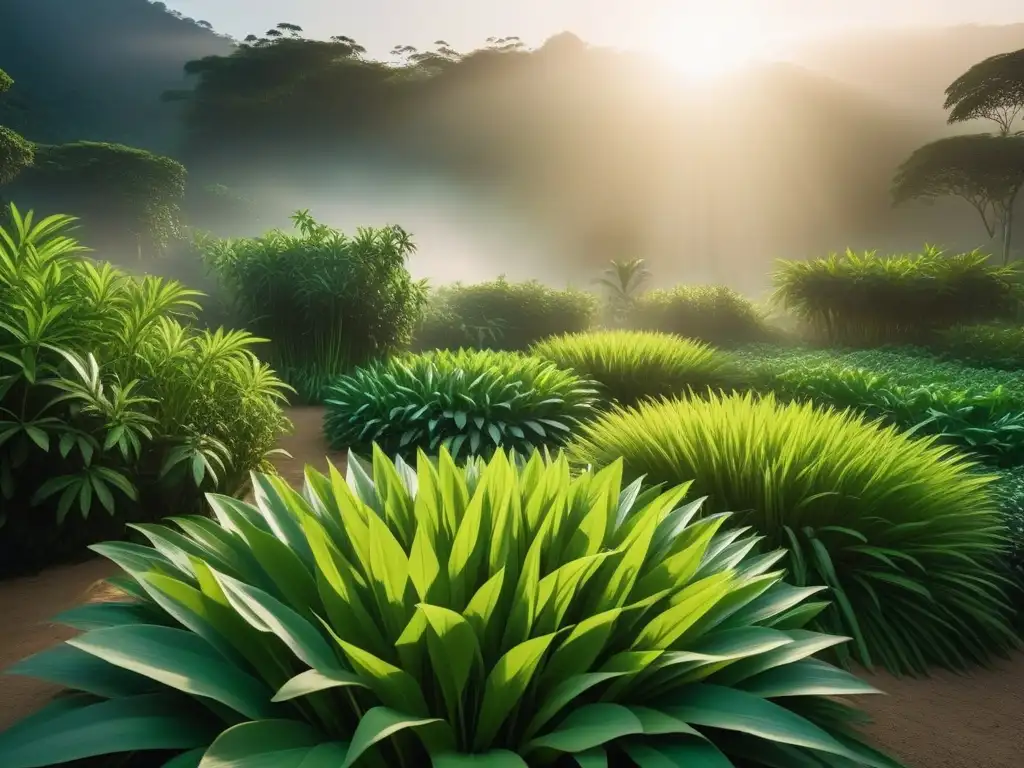 Jardín de hierbas aromáticas en el sudeste, con vibrantes colores y vida natural