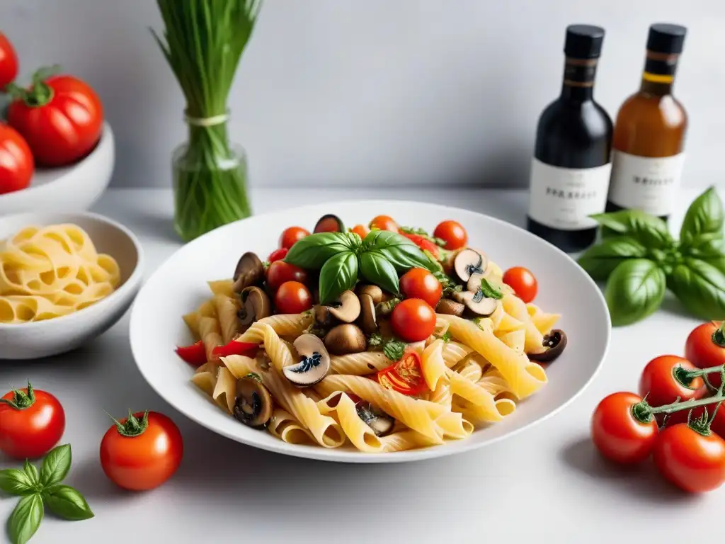 Ingredientes veganos vibrantes para veganizar recetas clásicas de pasta Italia