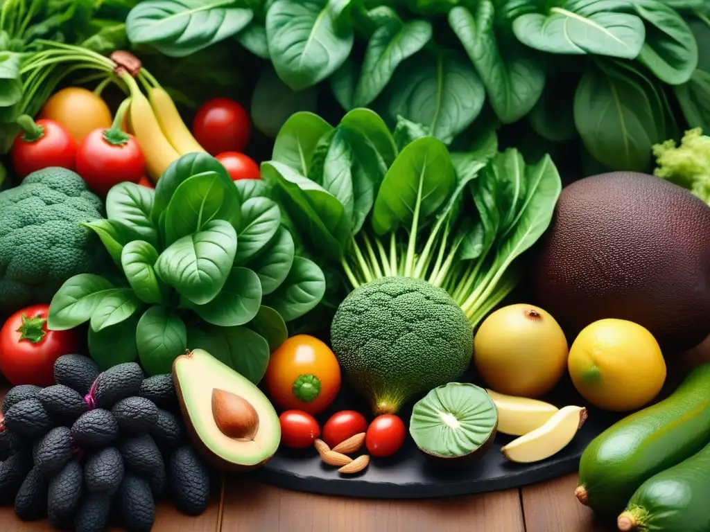 Jardín vegano: alimentos ricos en magnesio Un jardín exuberante y moderno con alimentos ricos en magnesio, resaltando la importancia del magnesio en veganos